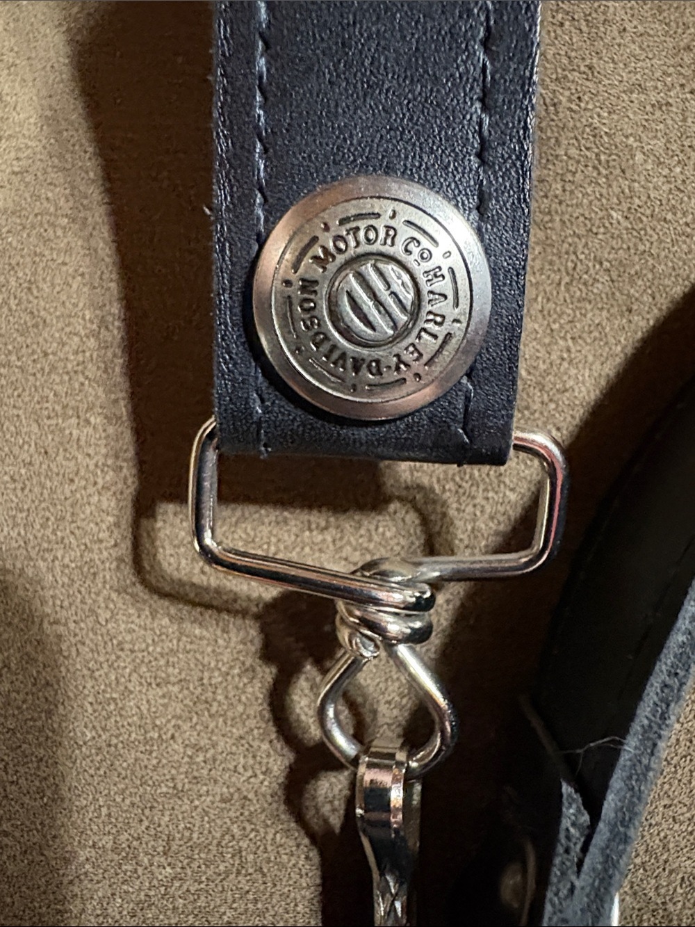 Vintage Harley Davidson Black Leather Crossbody Wallet Bag w/Detachable Strap - Picture 3 of 6